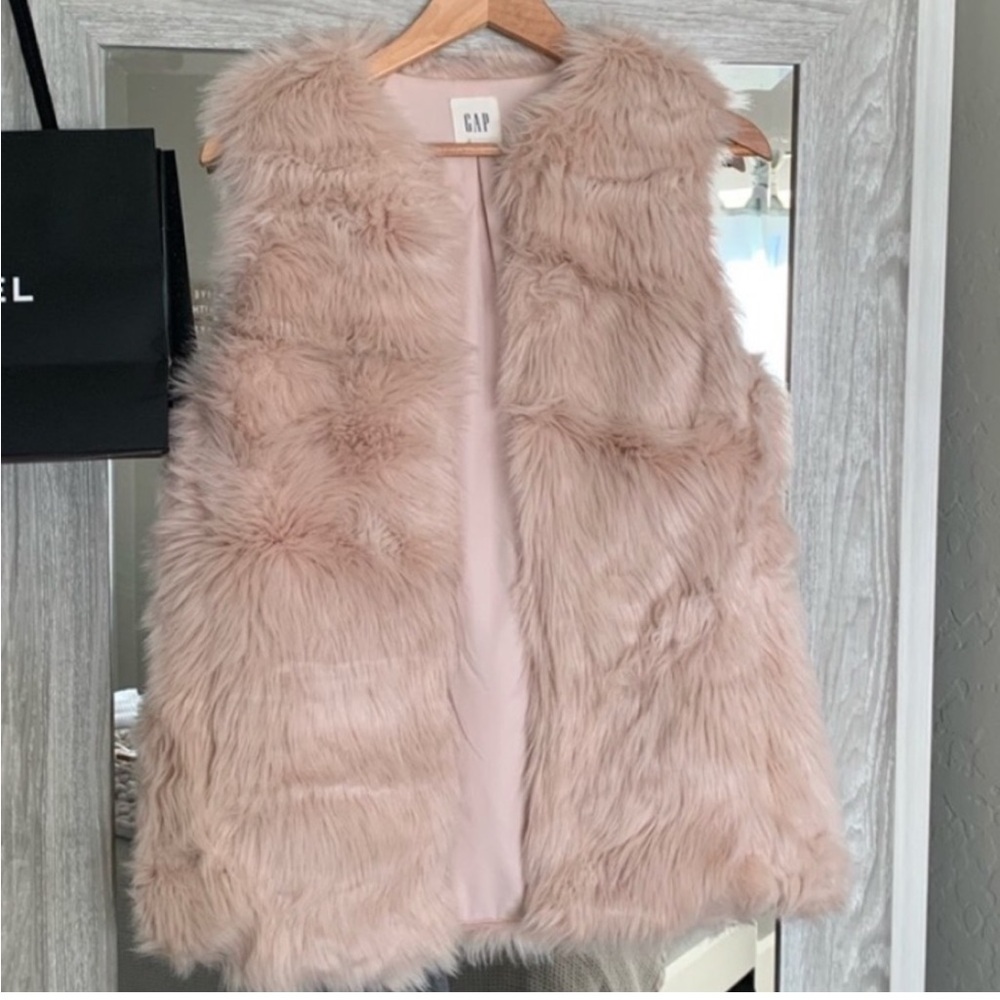 Light Pink Faux Fur Vest from The Gap